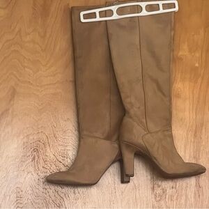 Franco Sarto Over the Knee Boots Classic Tan Fabric Size 9